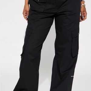 Fashion Nova Black Utility Pants